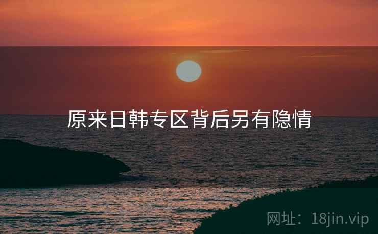 原来日韩专区背后另有隐情  第1张
