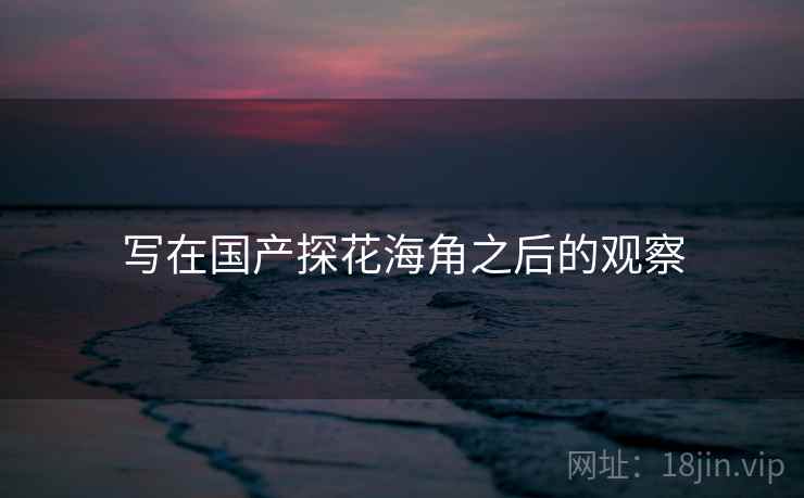 写在国产探花海角之后的观察